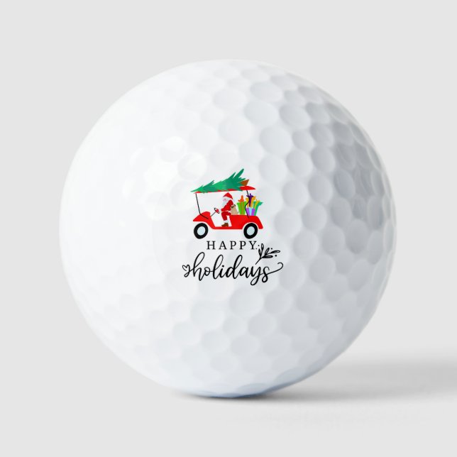 Balles De Golf Santa Claus parcourt la voiturette de golf avec sa (Recto)