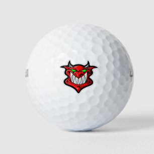 Balles De Golf satan tête visage démon de dessin