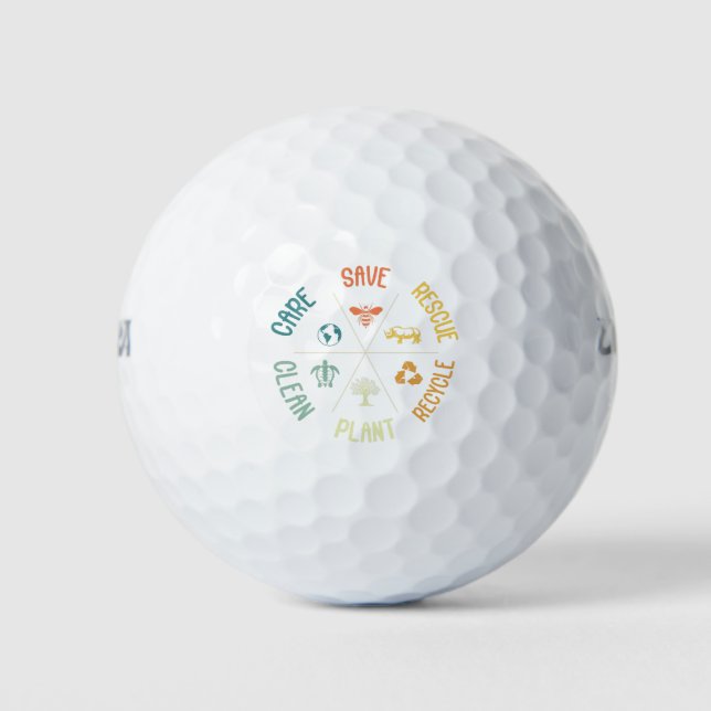 Balles De Golf Sauver Les Abeilles Sauver Les Animaux Recycler Le (Devant)