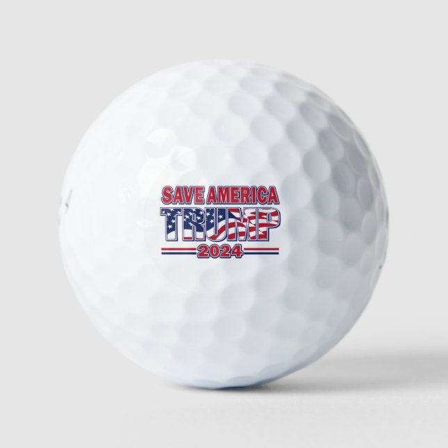Balles De Golf Sauvez l'Amérique Trump 2024 (Devant)