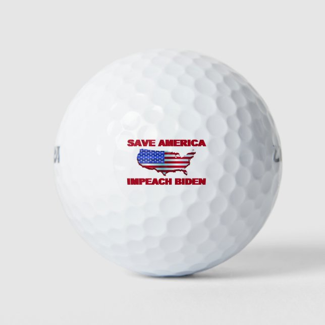 Balles De Golf Save America Impeach Biden (Devant)