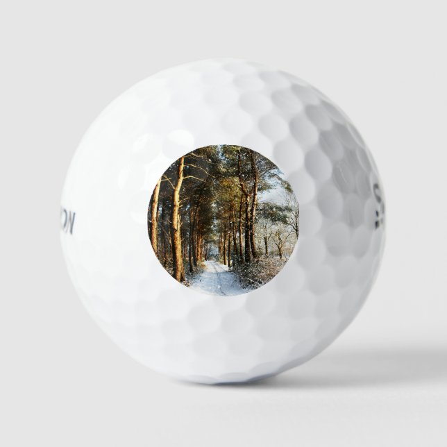 Balles De Golf Scène de neige de la forêt ssf gbcnm (Recto)