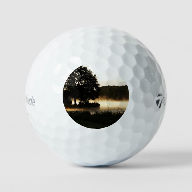 Balles De Golf Scène du lac du matin tmtp5 gbcnm (Recto)