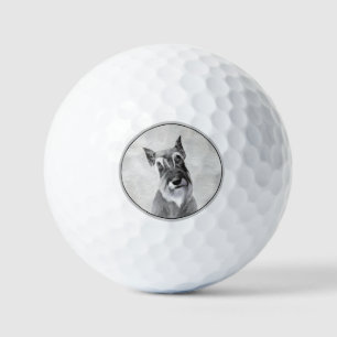 Balles De Golf Schnauzer (Giant) Peinture - Chien Art