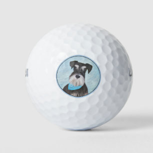 Balles De Golf Schnauzer (Miniature) Peinture - Chien original mi