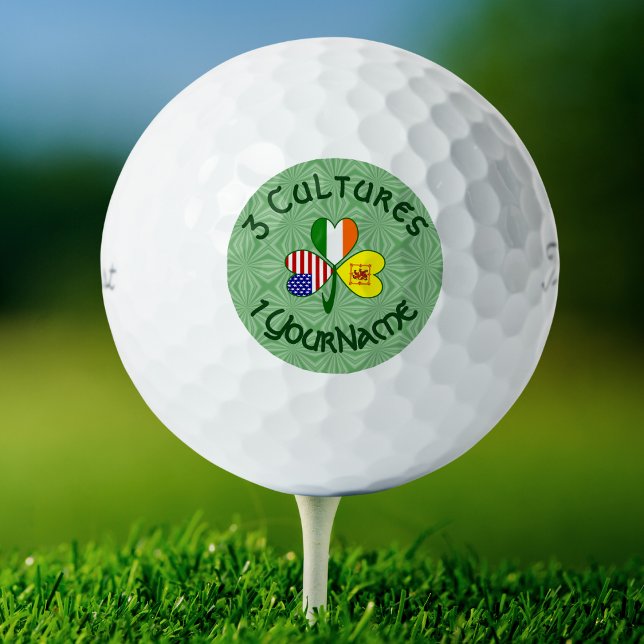 Balles De Golf Scot Líon Irish USA drapeaux Shamrock Golf Ball (Créateur téléchargé)