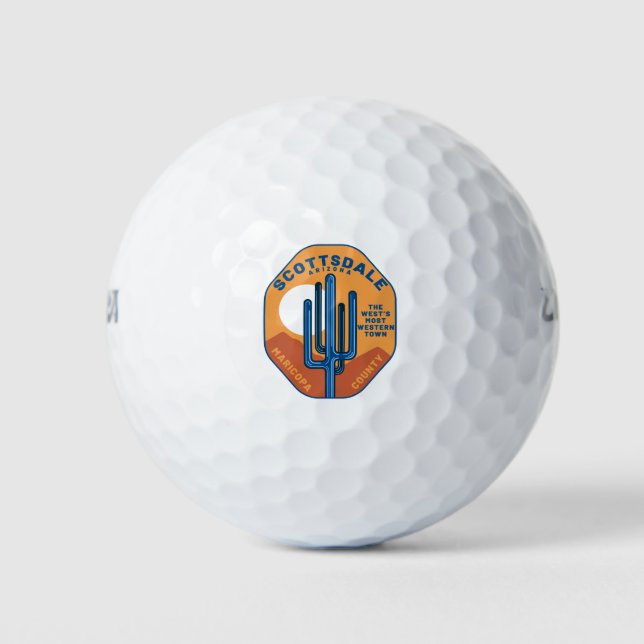 Balles De Golf Scottsdale Arizona Cactus Mountains (Devant)