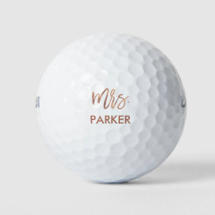 Balles De Golf Script de Brève Or Rose Faux moderne Mme