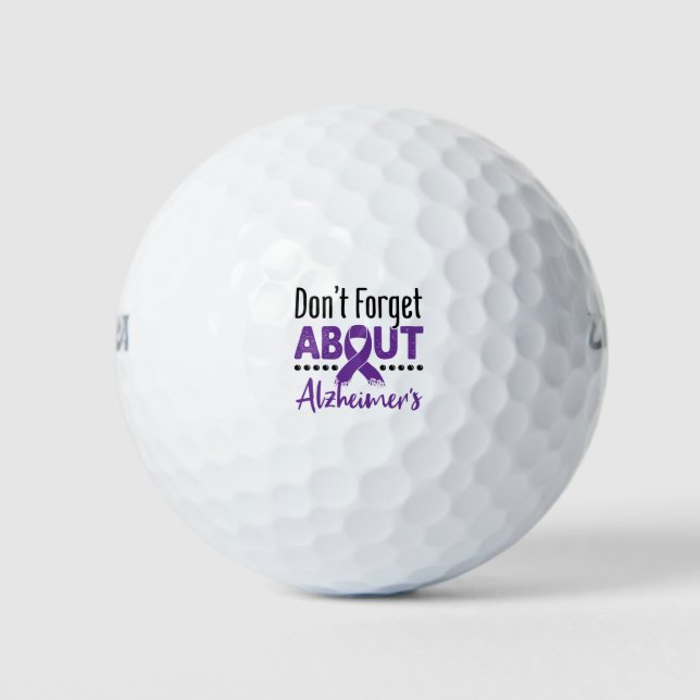 Balles De Golf Sensibilisation à la maladie d'Alzheimer N'oubliez (Devant)