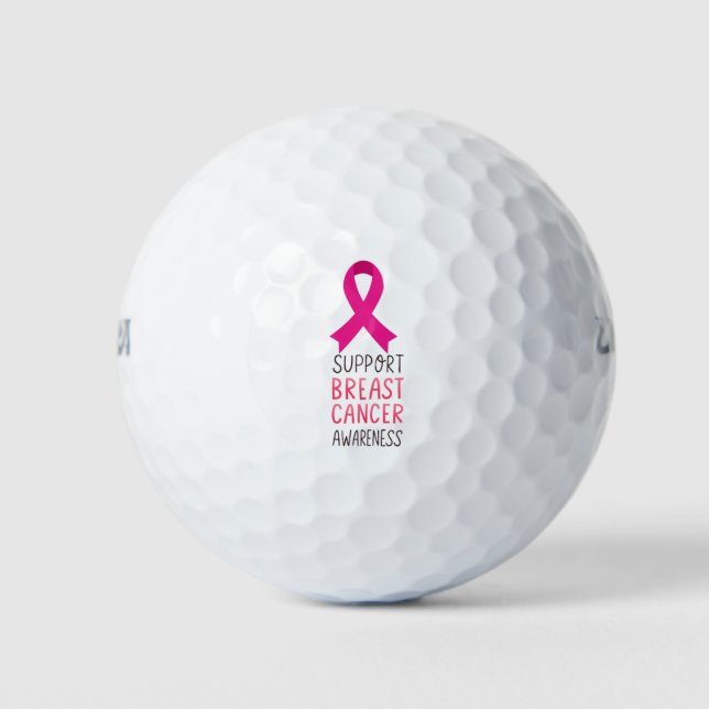 Balles De Golf Sensibilisation au cancer du sein avec ruban rose (Devant)
