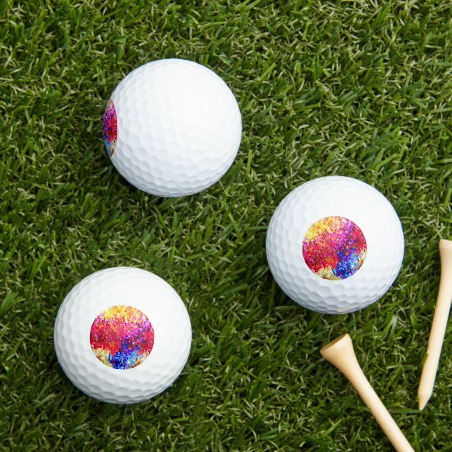 Balles De Golf Séquins métalliques colorés Regardez Les Miroirs D (Herbe in situ)