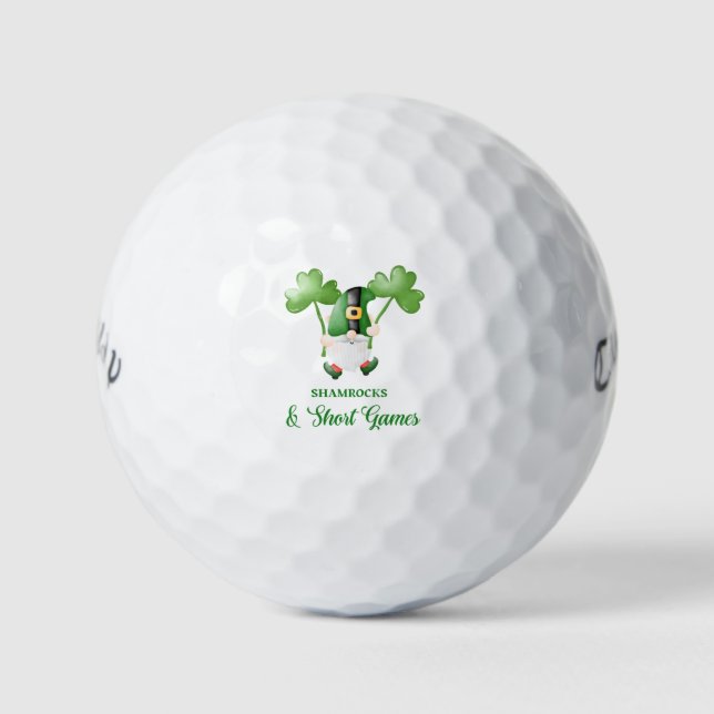 Balles De Golf 'Shamrocks & Short Games' St. Patrick's Day Fun  (Devant)