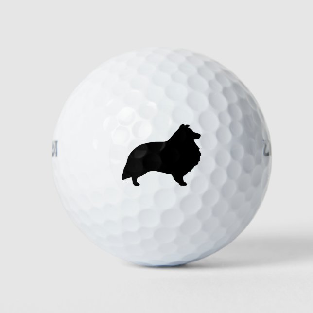 Balles De Golf Shetland Sheepdog Silhouette (Devant)