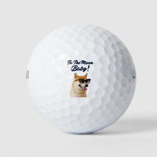 Balles De Golf Shiba Inu À La Lune Cryptomonnaie pièce SHIB