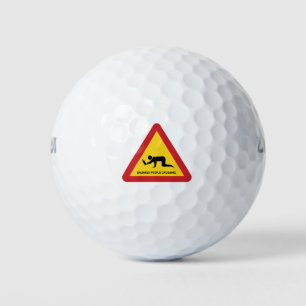BALLES DE GOLF SIGNE DE TRAFIC DES PERSONNES BLANCHISES