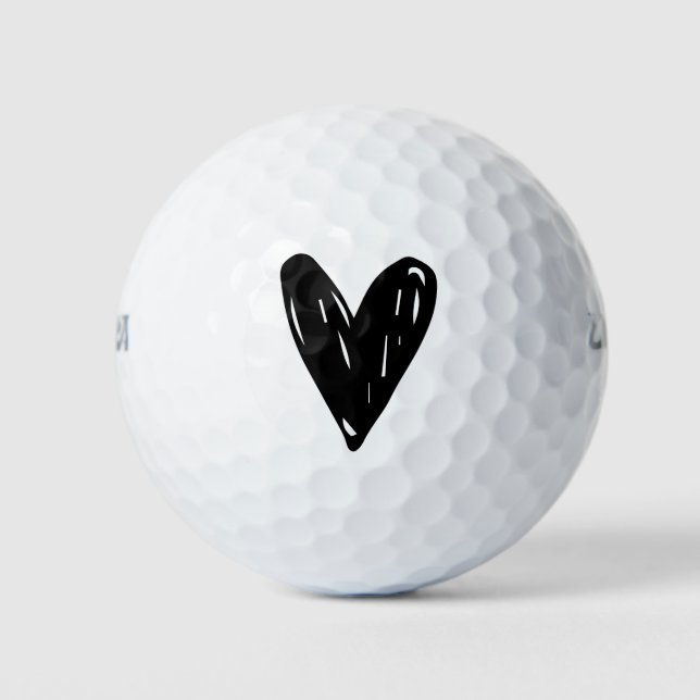 Balles De Golf Simple Coeur Moderne Pour Golfer Golf Balls (Devant)