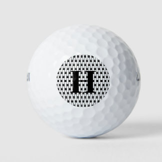 Balles De Golf Simple Elegant noir Monogramme initial Gras