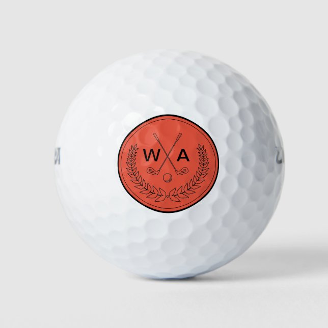 Balles De Golf Simple Moderne Monogramme Golf Club Balls (Devant)