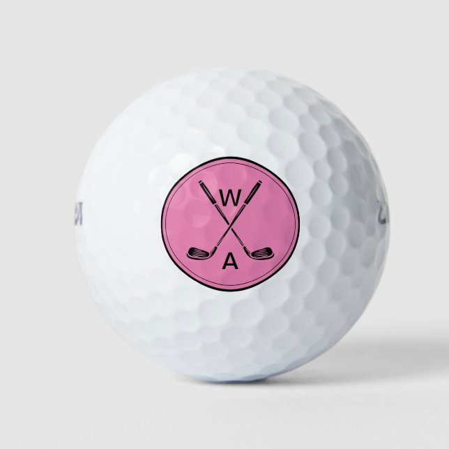 Balles De Golf Simple Moderne Monogramme Golf Club Balls (Devant)