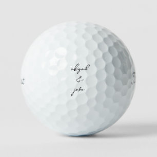 Balles De Golf Simple moderne Script Couple Black Names 
