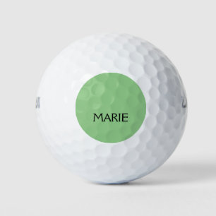 BALLES DE GOLF SIMPLE VERT MINIMAL AJOUTER VOTRE NOM TEXTE CADEAU