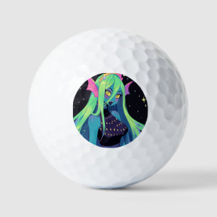 Balles De Golf Sirène céleste de néon — Vibes de sirène cosmique