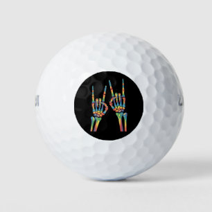 Balles De Golf Skeleton Rock Main arc-en-ciel LGBTQ Gay Lesbian P