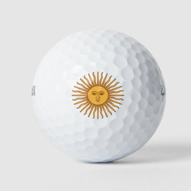 Balles De Golf Sol De Mayo Boules De Golf Personnalisées (Devant)