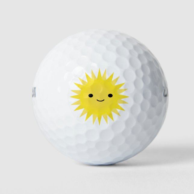 Balles De Golf Soleil de dessin animé souriant d'été (Devant)