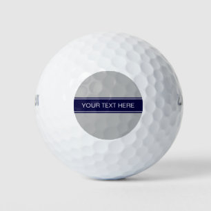 Balles De Golf Solid Gray Navy Blue Ribbon