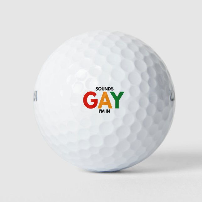 Balles De Golf Sounds Gay I'm in Funny Pride Moth Pride Flag (Devant)