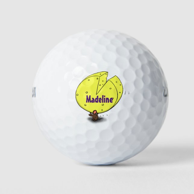 Balles De Golf Souris mignonne avec dessin animé au fromage (Devant)