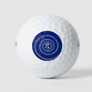 Balles De Golf Spirale pour les numéros Pi sur Décor bleu marine