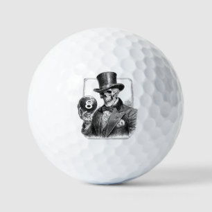 Balles De Golf Squelette Vintage avec Chapeau Melon et Boule 8