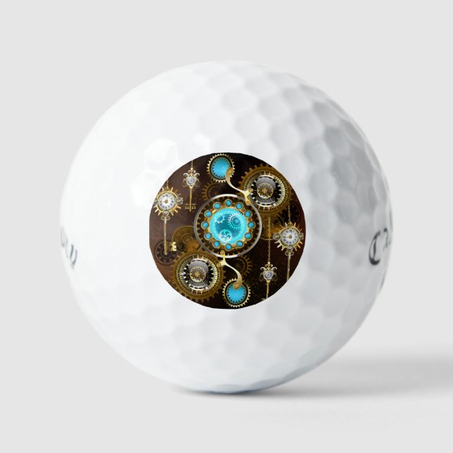 Balles De Golf Steampunk Rusty Background (Recto)