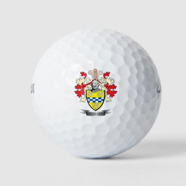 Balles De Golf Stewart Family Crest Armoiries (Devant)