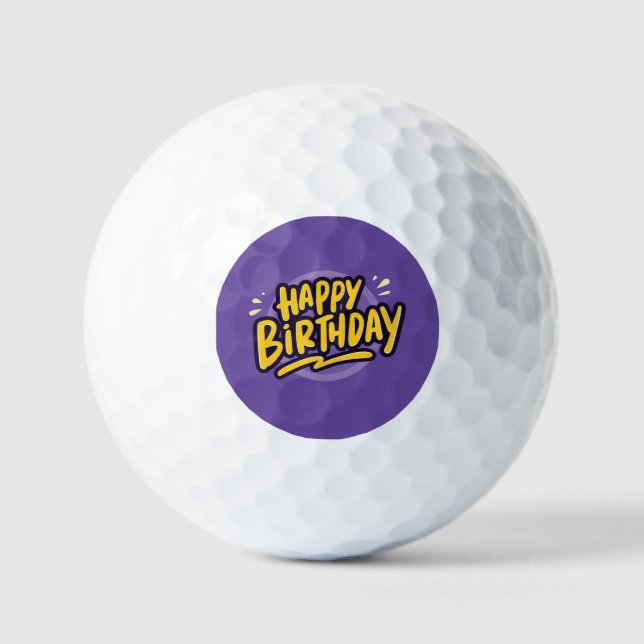 Balles De Golf Sticker d'anniversaire (Recto)