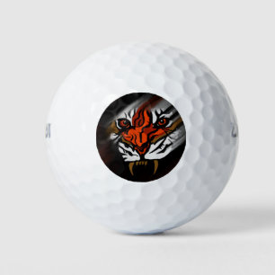 BALLES DE GOLF STRIPES ORANGE ET NOIR