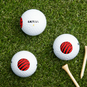 BALLES DE GOLF STRIPES ORANGE ET NOIR