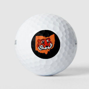 BALLES DE GOLF STRIPES ORANGE ET NOIR