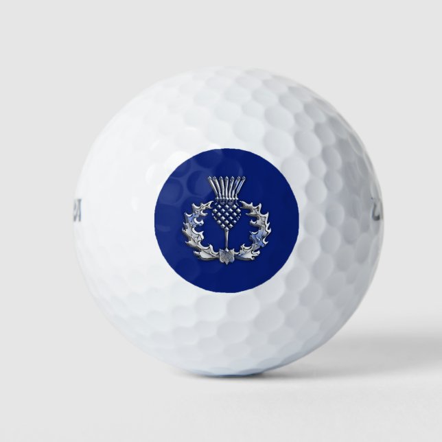 Balles De Golf Style Chrome Imprimer le chardon écossais (Devant)