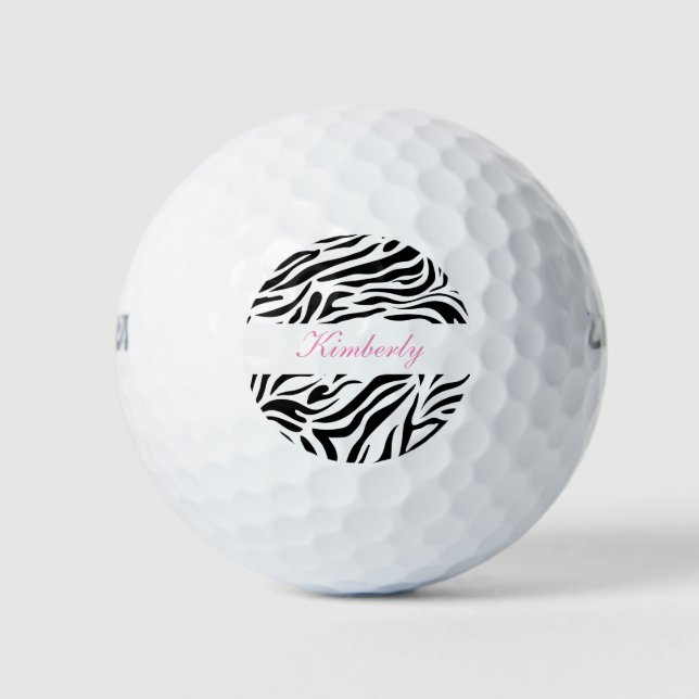 Balles De Golf Style de monogramme zèbre (Devant)