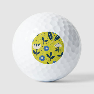 Balles De Golf Style scandinave, motif sans couture fleurie.