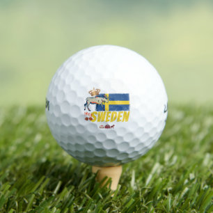 Balles De Golf Suède Pavillon Vintage Retro Moose Holiday Souveni