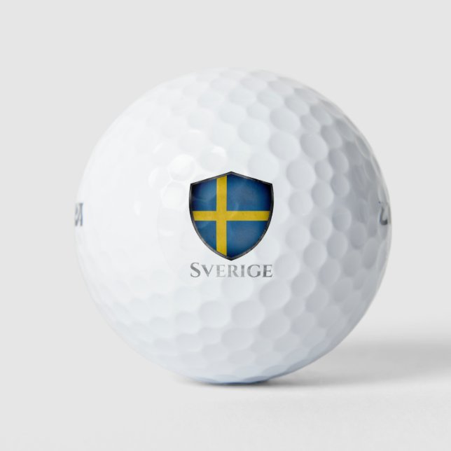 Balles De Golf Suède Sverige Shield (Devant)