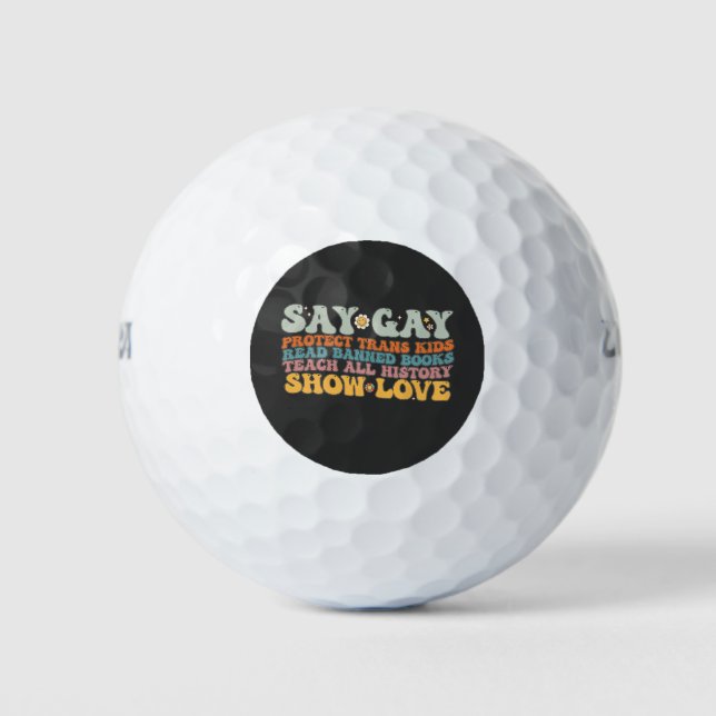 Balles De Golf Super LGBT Disent Gay Protéger Trans Enfants Lire  (Devant)