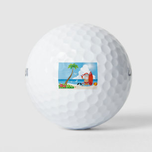Balles De Golf surfer santa claus