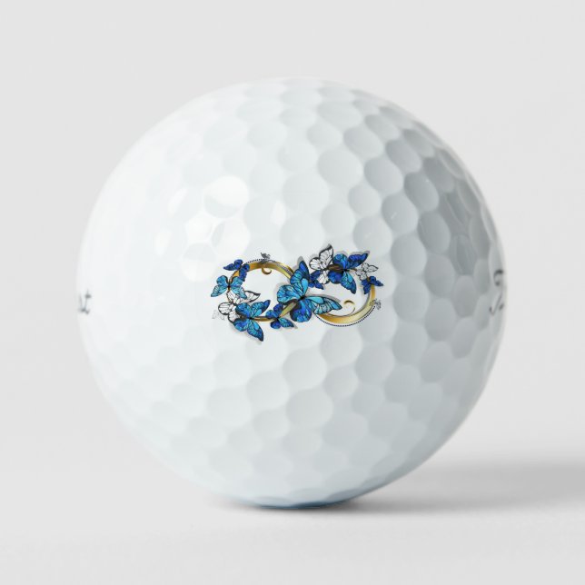 Balles De Golf Symbol Infinity of Blue Morpho Butterflies (Recto)