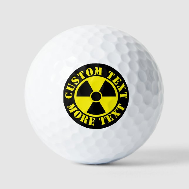 Balles De Golf Symbole d'avertissement nucléaire noir et jaune am (Recto)