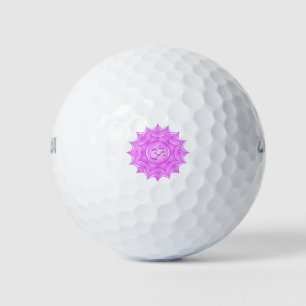 Balles De Golf Symbole de l'Om de Lotus en verre rose Dessin